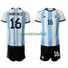 Maillot de Supporter Argentine Lisandro Martinez 16 Domicile Coupe du Monde 2022 Pour Enfant